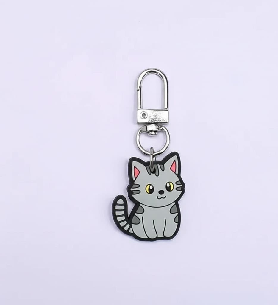 Llavero gatito gris claro