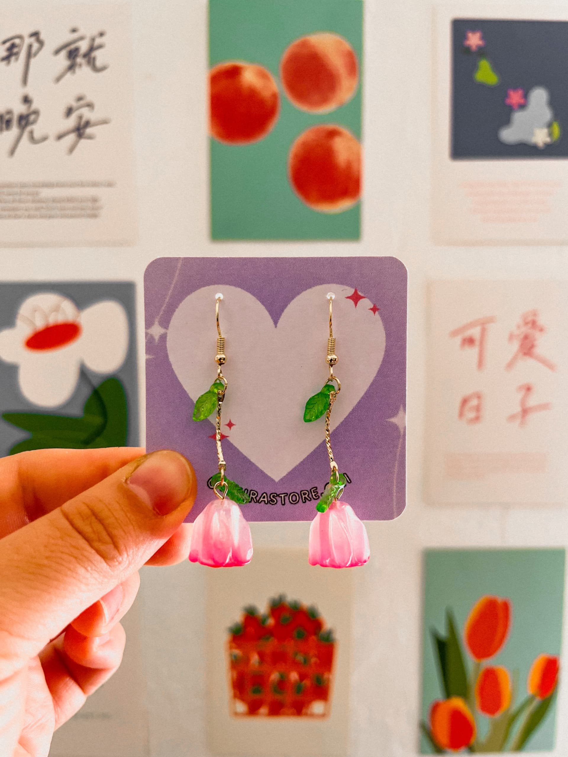 aros tulipanes rosados