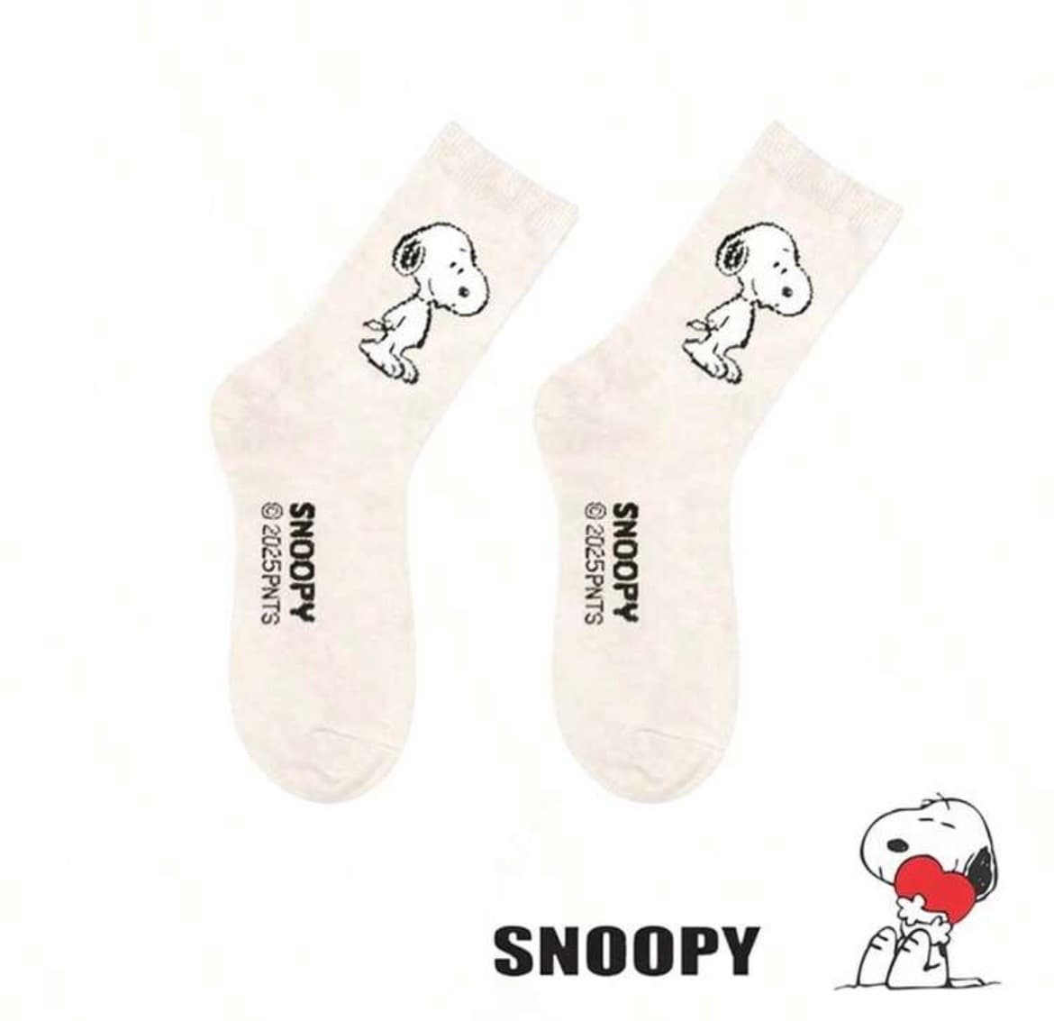 calcetines snoopy beige