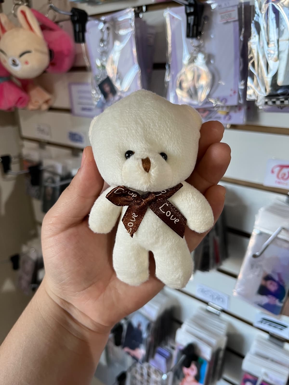 llavero peluche osito cafe claro