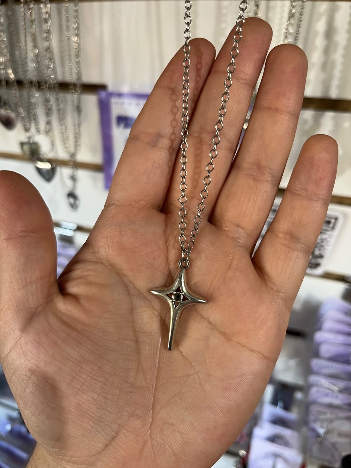 collar destello plateado