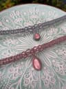 Choker Alma Rodocrosita - gris - café suave 1