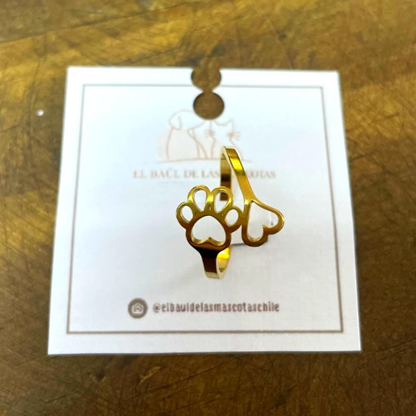 Anillo huella dorado