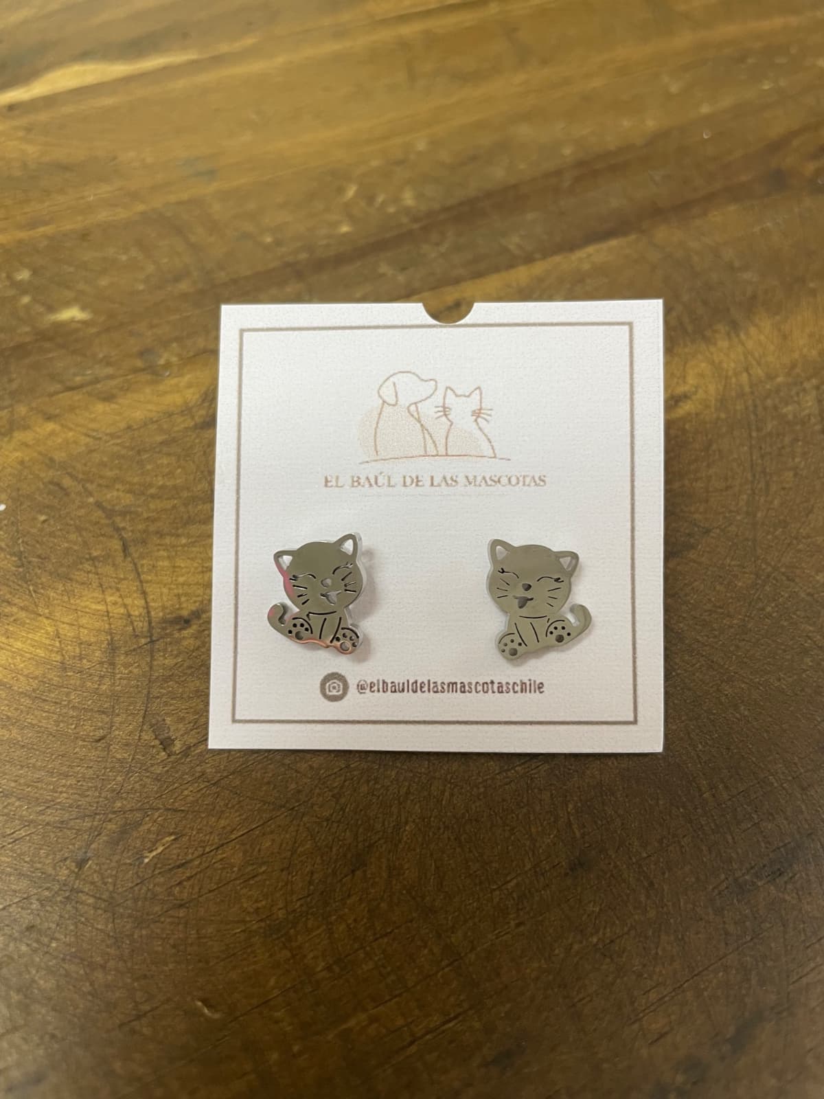 Aros gatito feliz plateado