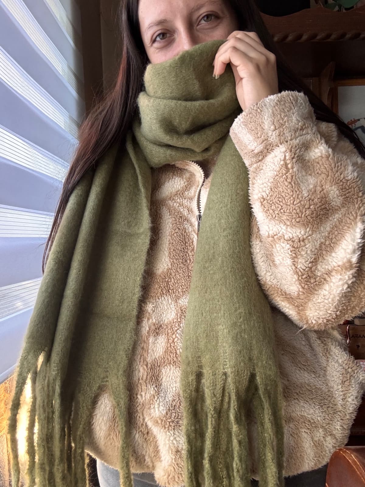 Maxi bufanda verde olivo