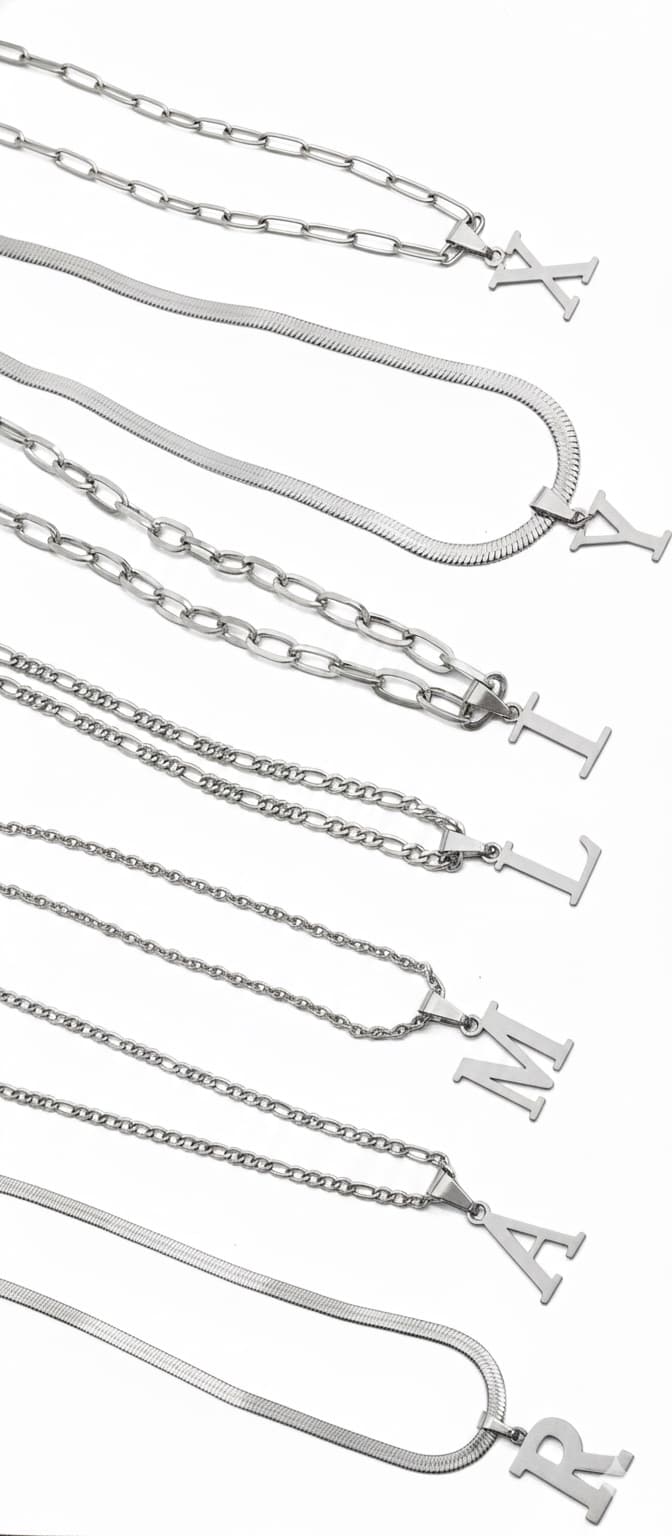 Cadenas + Colgante “Letras” Acero