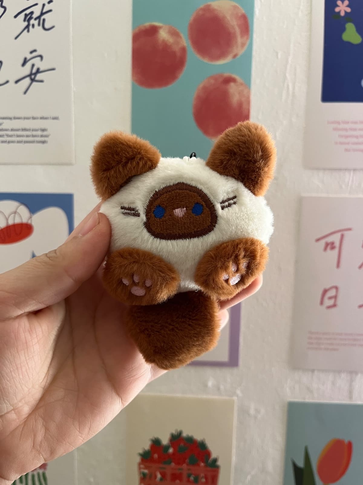 llavero peluche gatito cafe