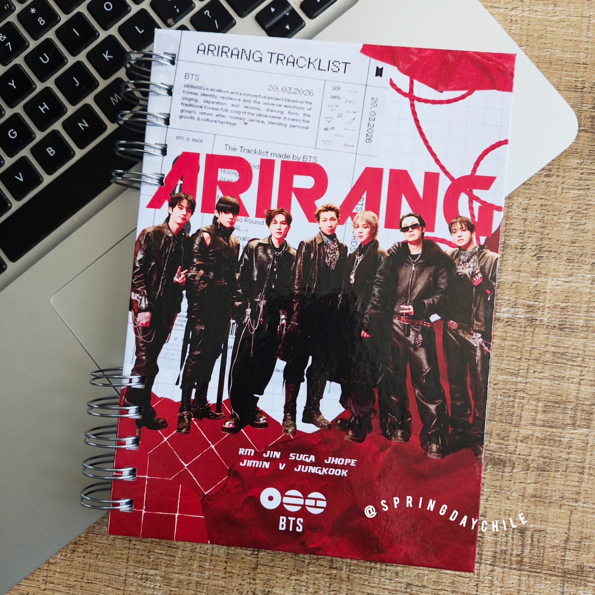 A5 CUADERNO - BTS ARIRANG