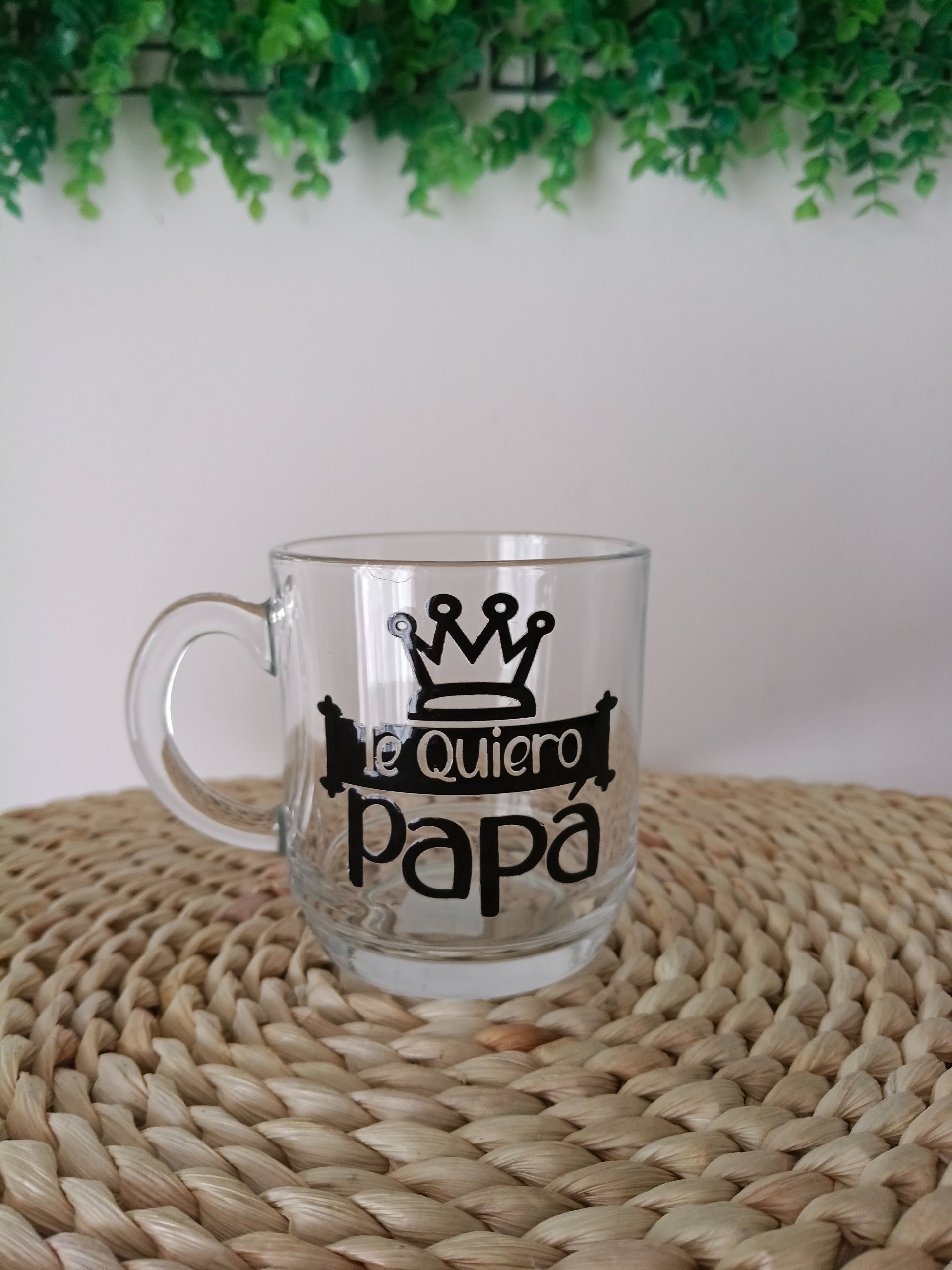 Taza trasparente Te quiero papá 