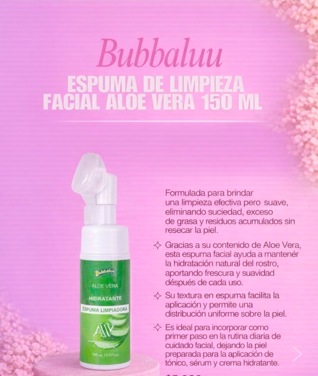 Espuma Limpiadora facial Aloe Vera 