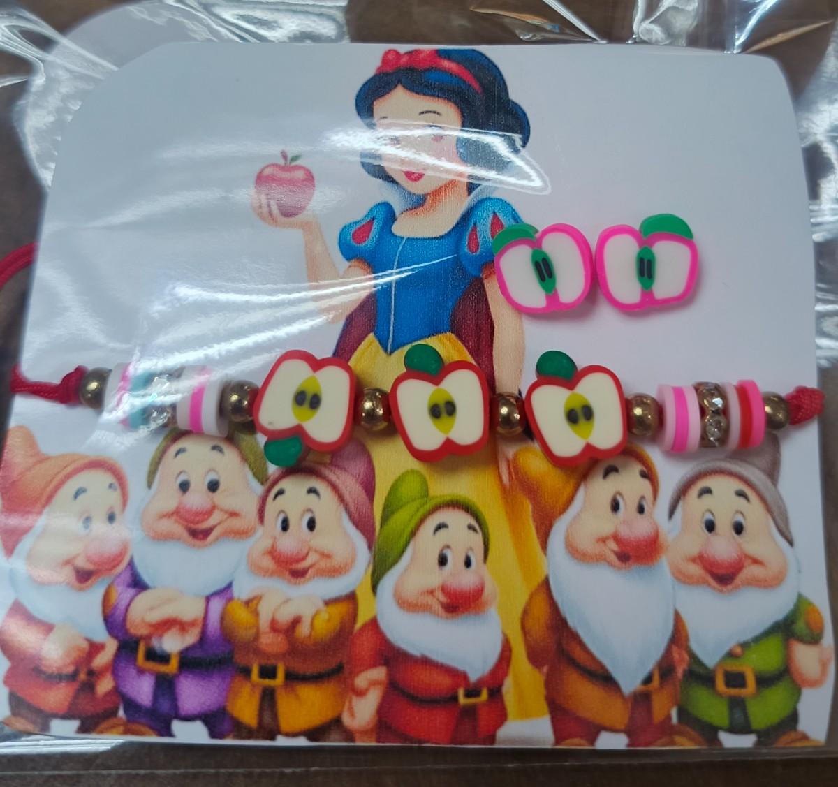 Pulsera y pendientes niñas blanca Nieves 