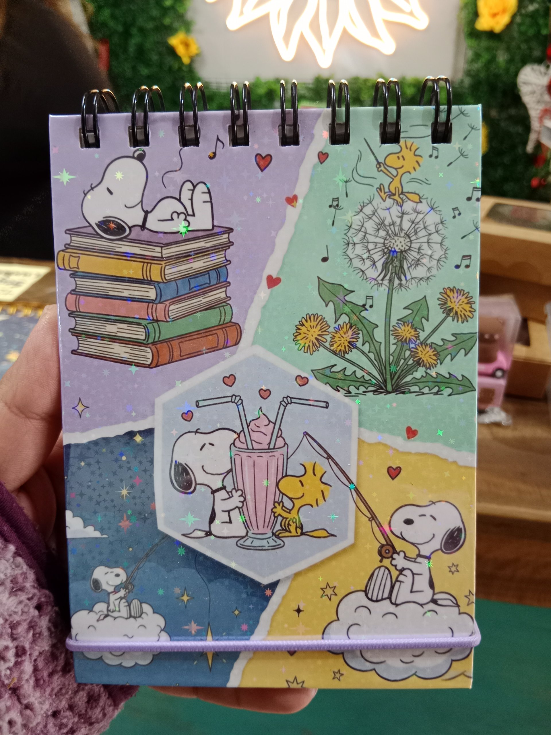 Mini croquera Snoopy flores