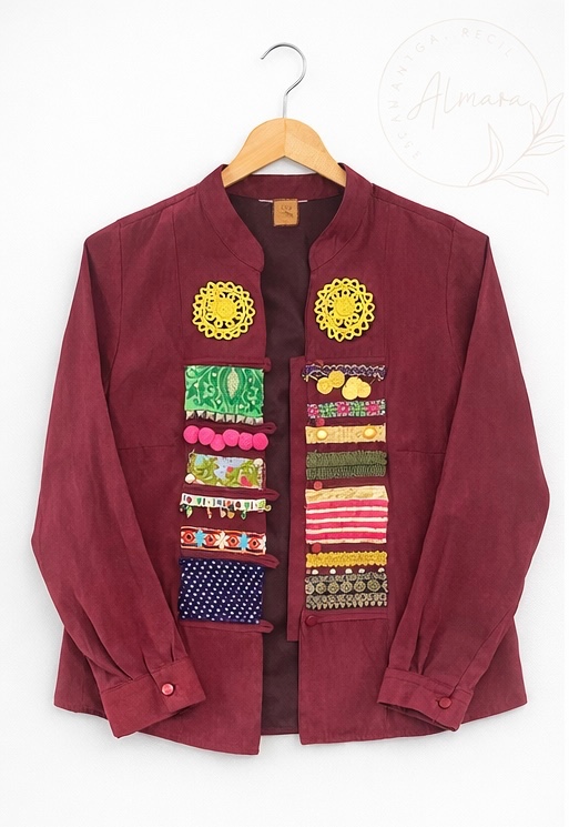 Blazer burdeo