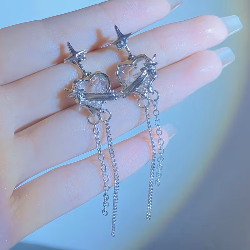 Aros colgantes transparentes