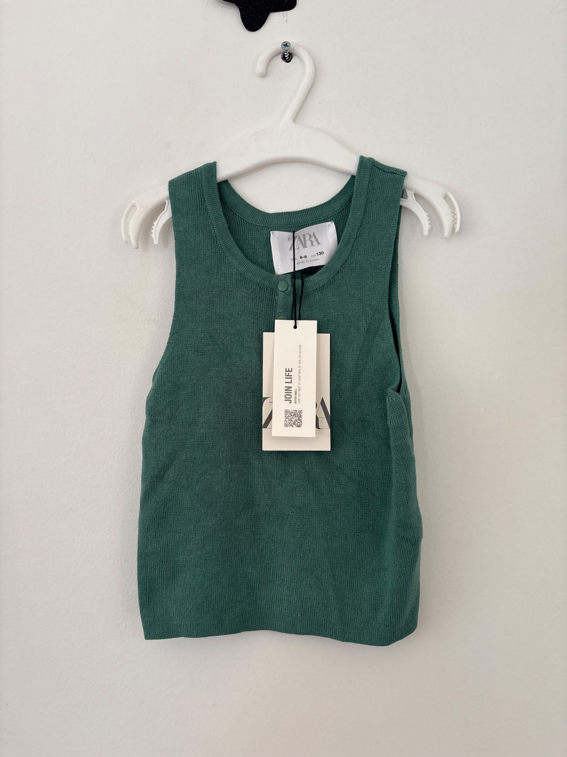 Top Polera zara verde 8 años 