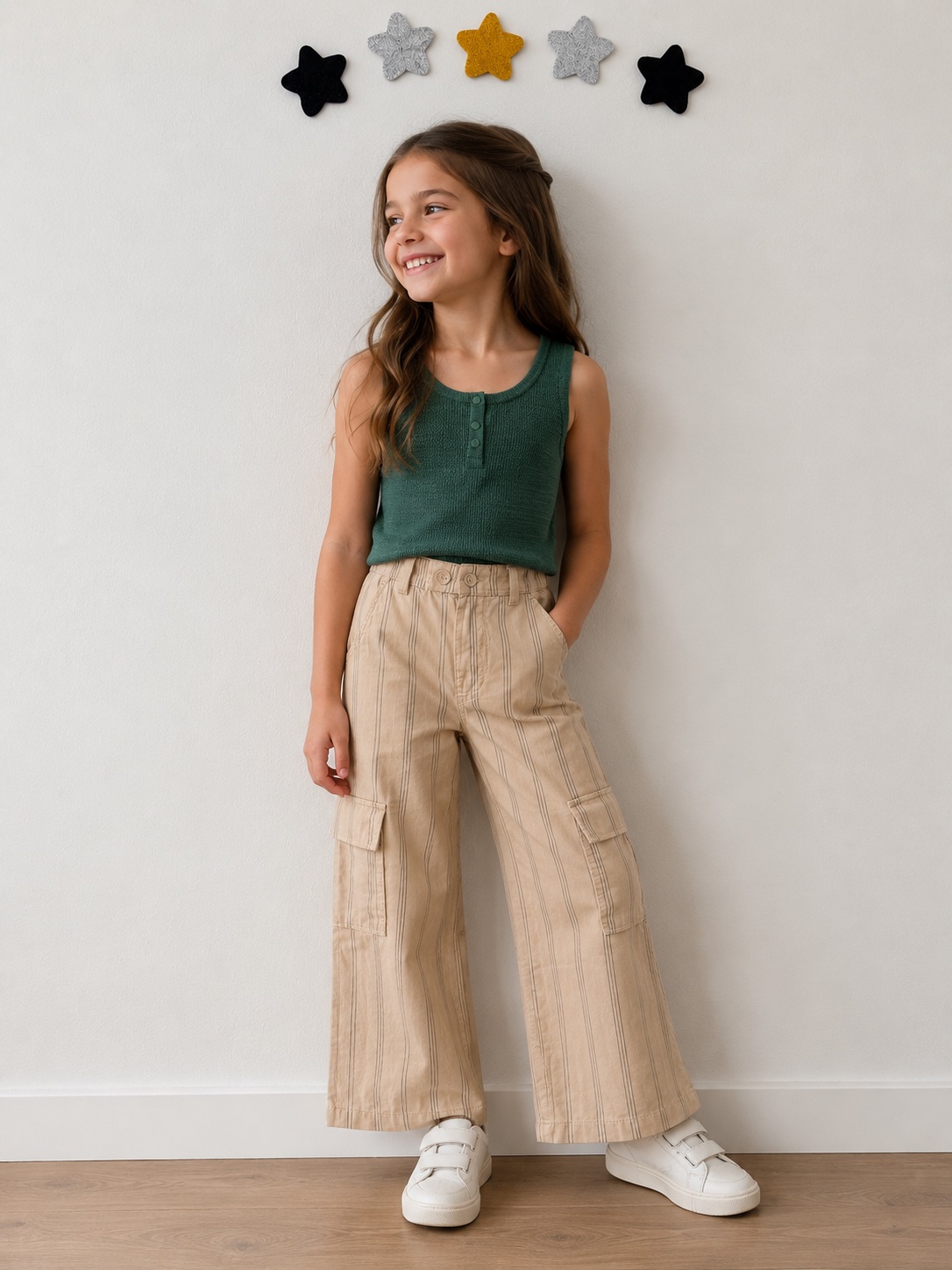 Top Polera zara verde 8 años  2