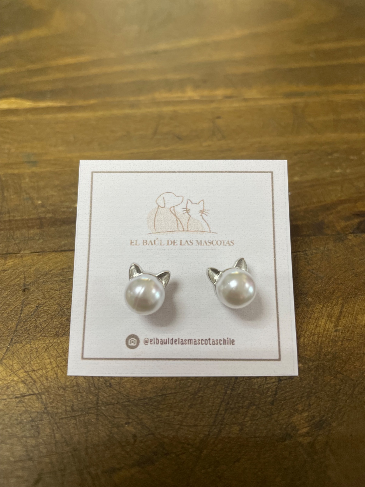 Aros gatito perlas