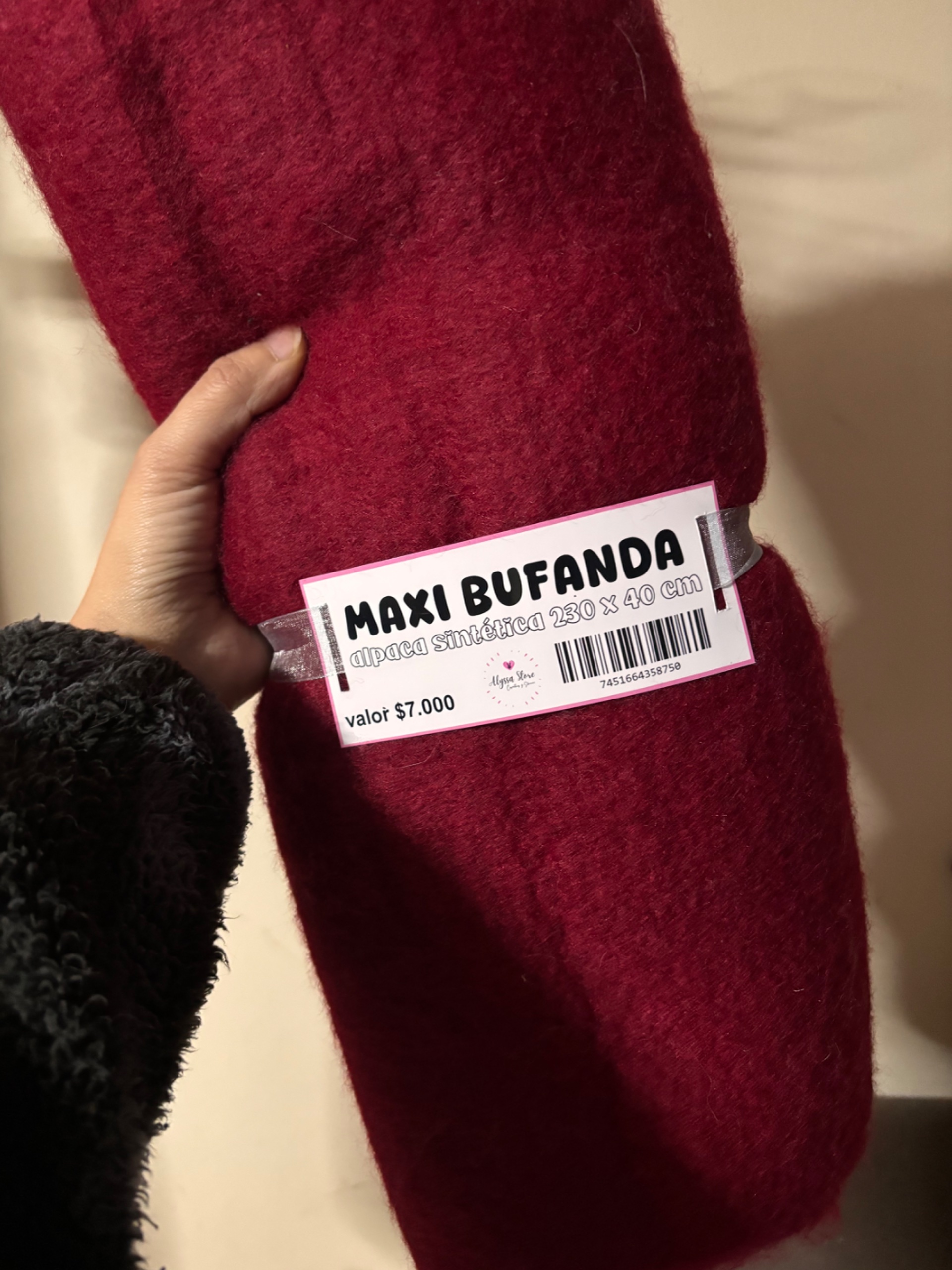 MAXI BUFANDA ROJO VINO