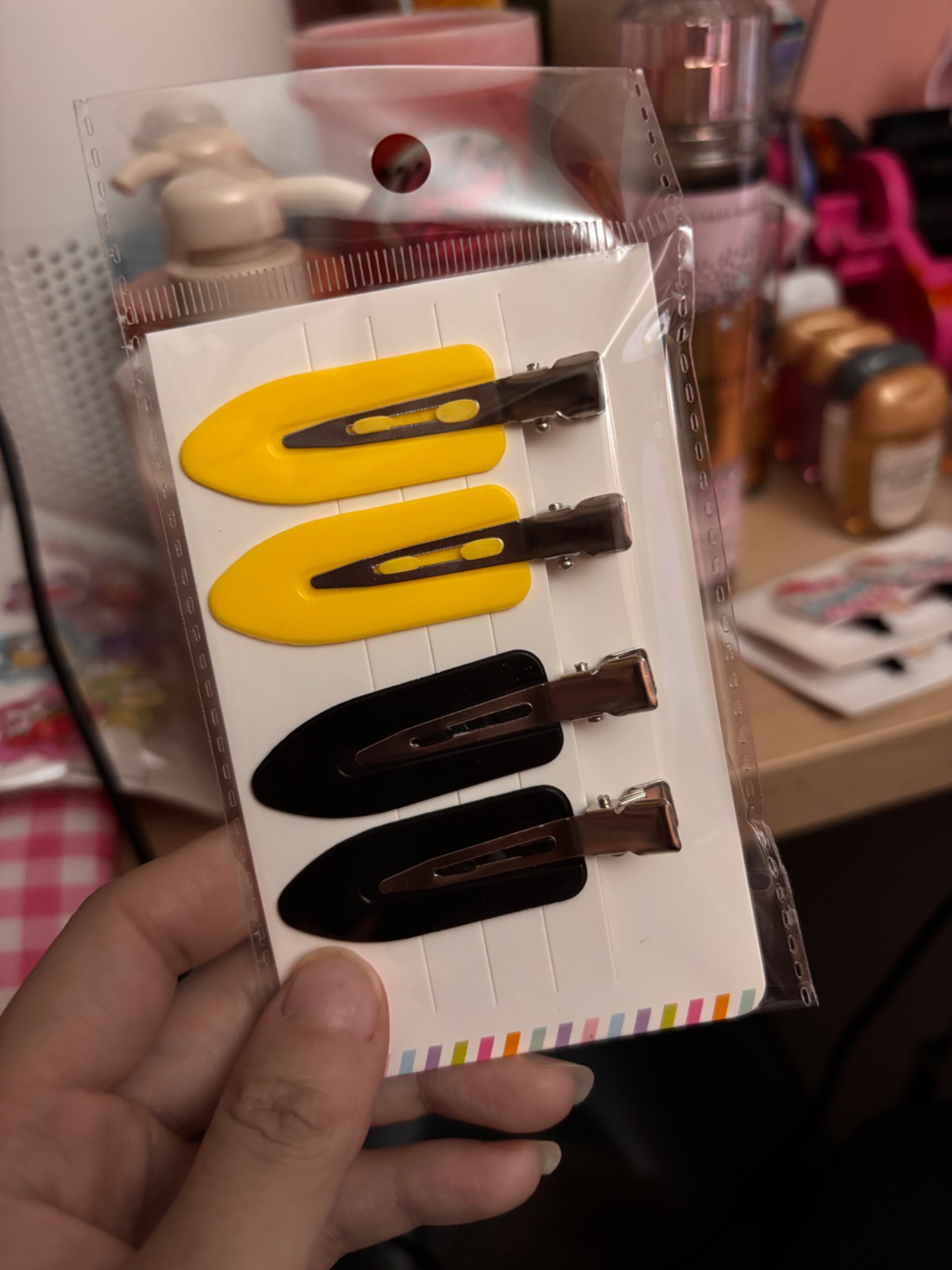 Set pinzas para cabello amarillo 