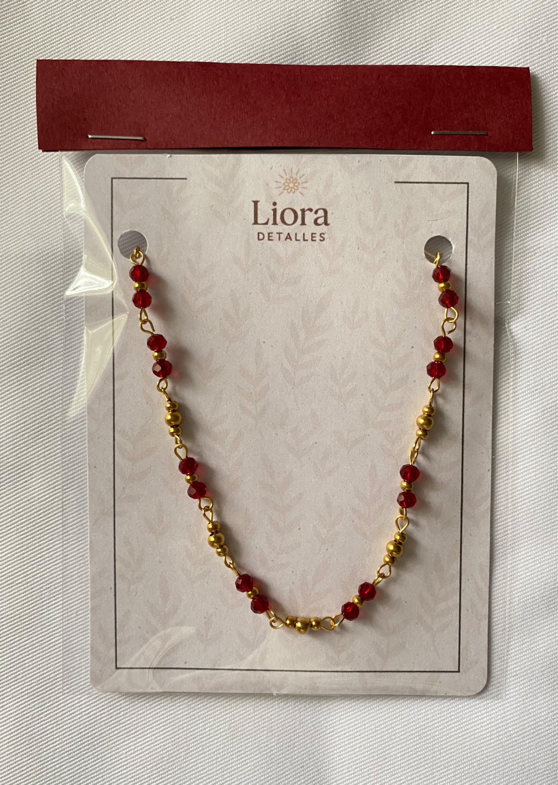 Collar cristal burdeo