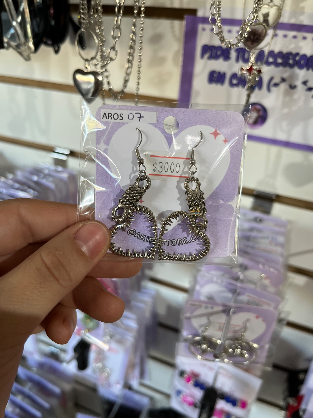 aros corazon con puas