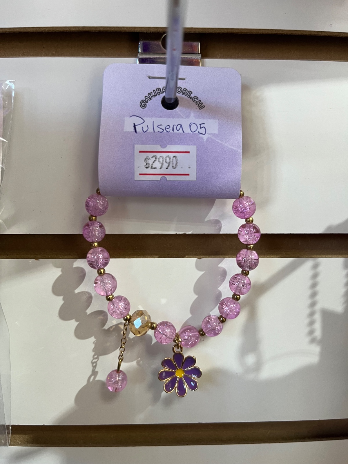 pulsera flor morada