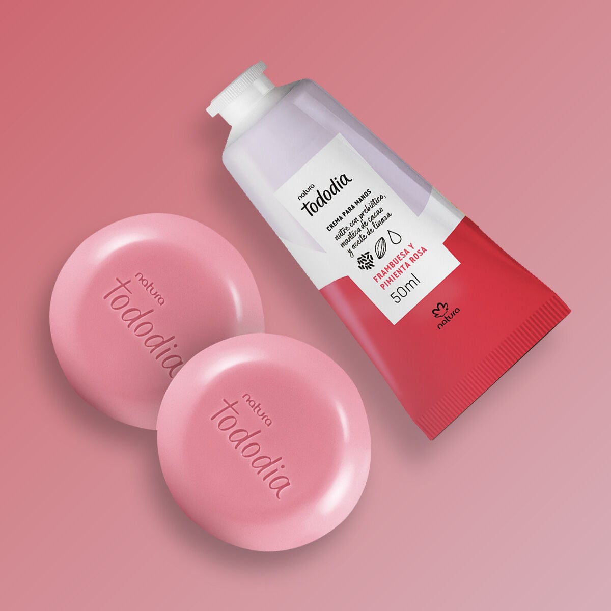 Pack Crema Manos Frambuesas y Pimienta Rosa + 2 Jabones barra