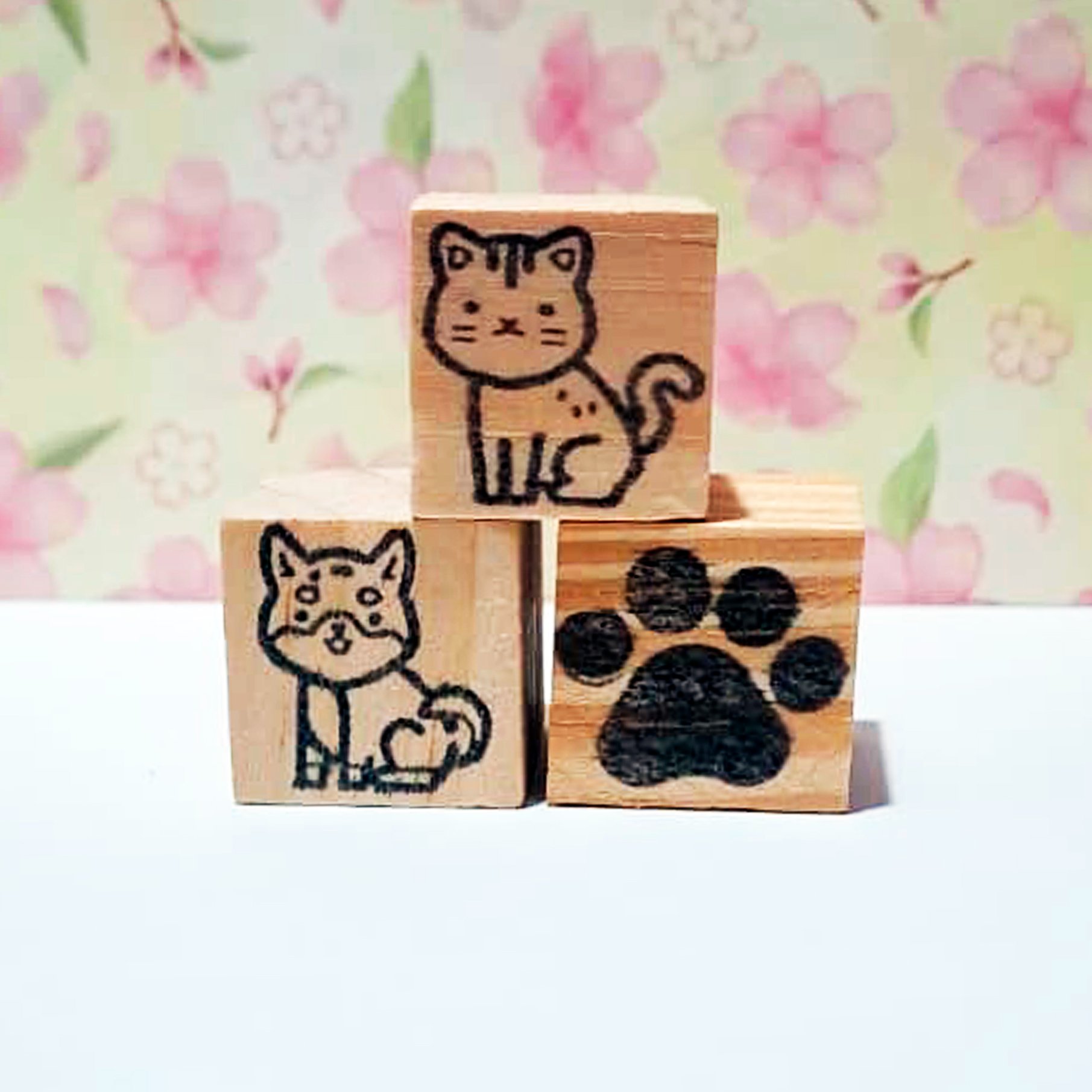Set mini timbres de gato, perro y patita