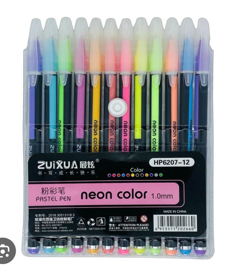 Set neon color 12 lápices  2