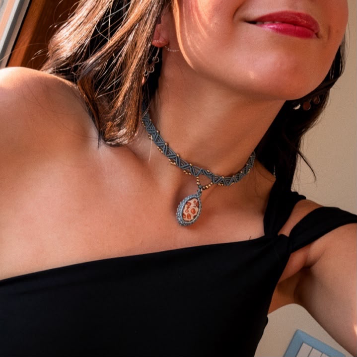 Choker Amuleto Jaspe Leopardo 3