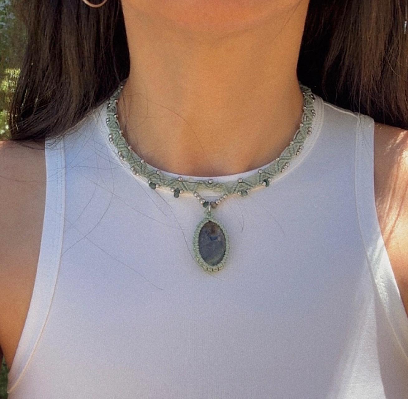 Choker Amuleto labradorita
