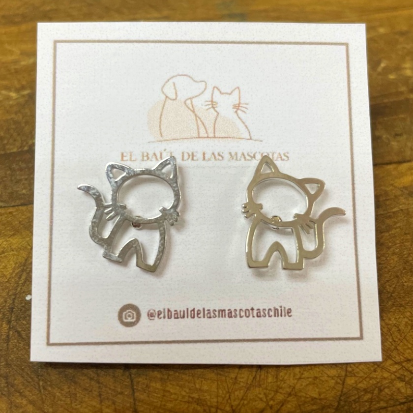 Aros gatito silueta hueca