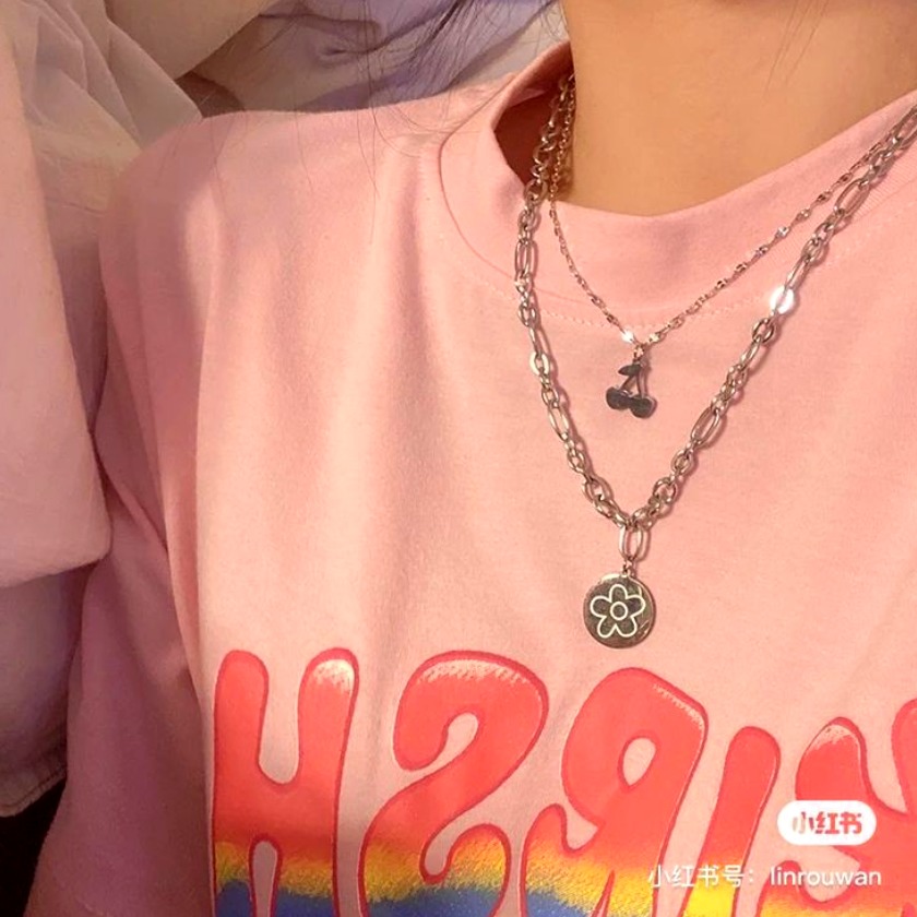 collar cereza doble